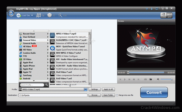 AnyMP4 Blu-ray Ripper Crack Download Registration Code [2024] screenshot 1