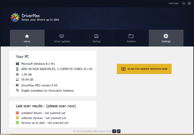 Drivermax Pro 17.11.0.12 Download Latest Verion For Window screenshot 1
